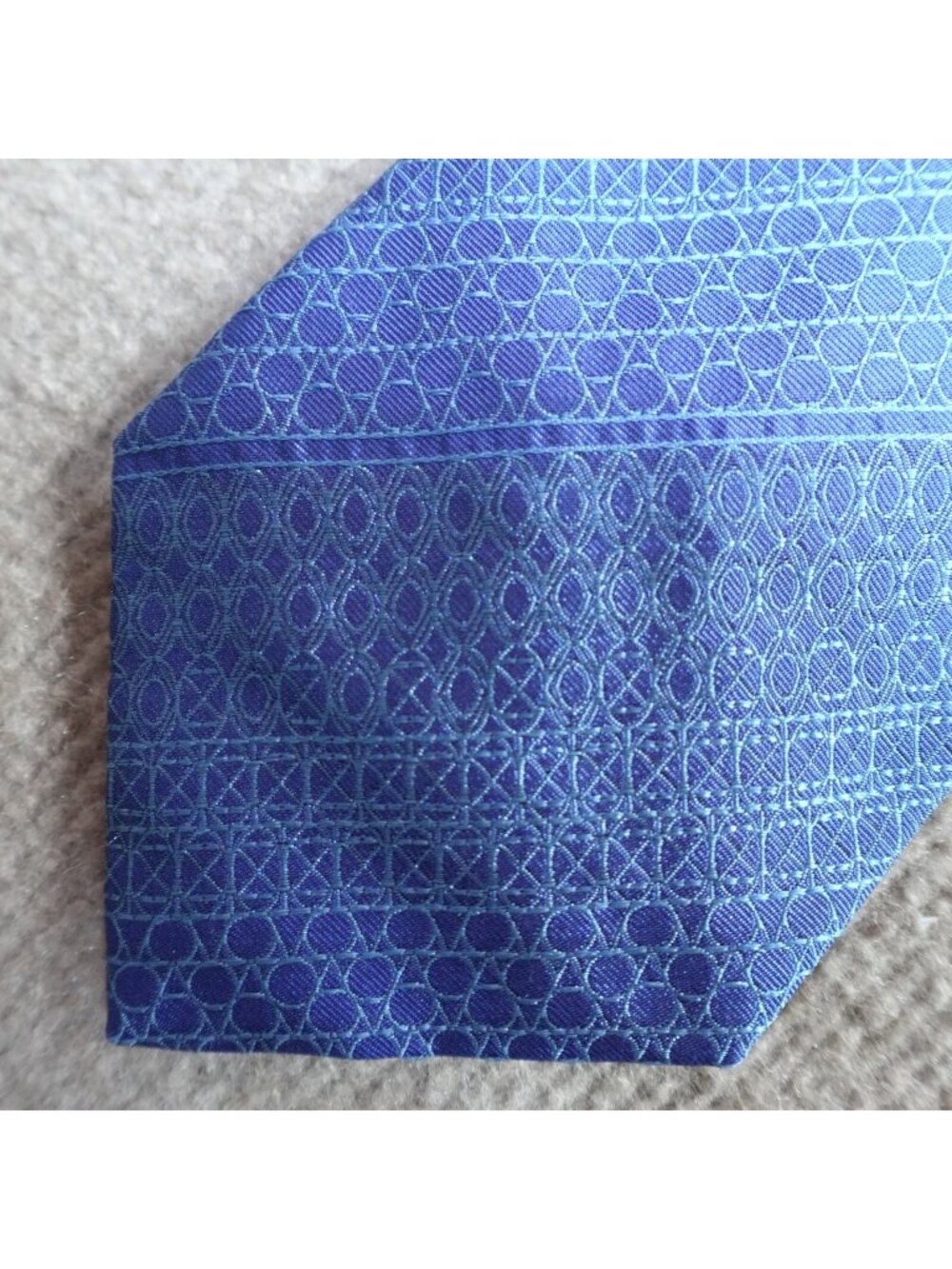 Emilio Pucci Tie Blue Geometric Pattern Made in Italy